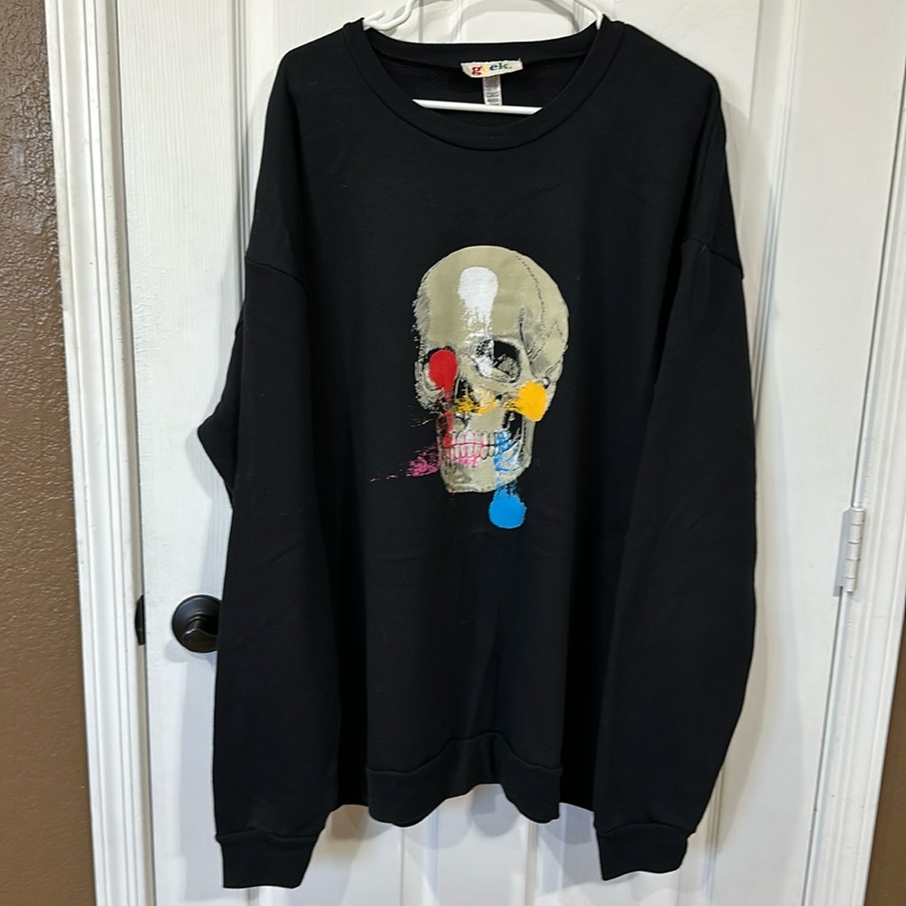 Geek Black Sweater Skull Size XXL